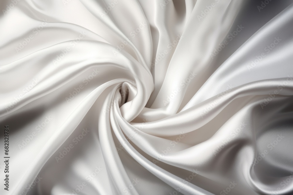 White satin or silk fabric as background. Generative AI