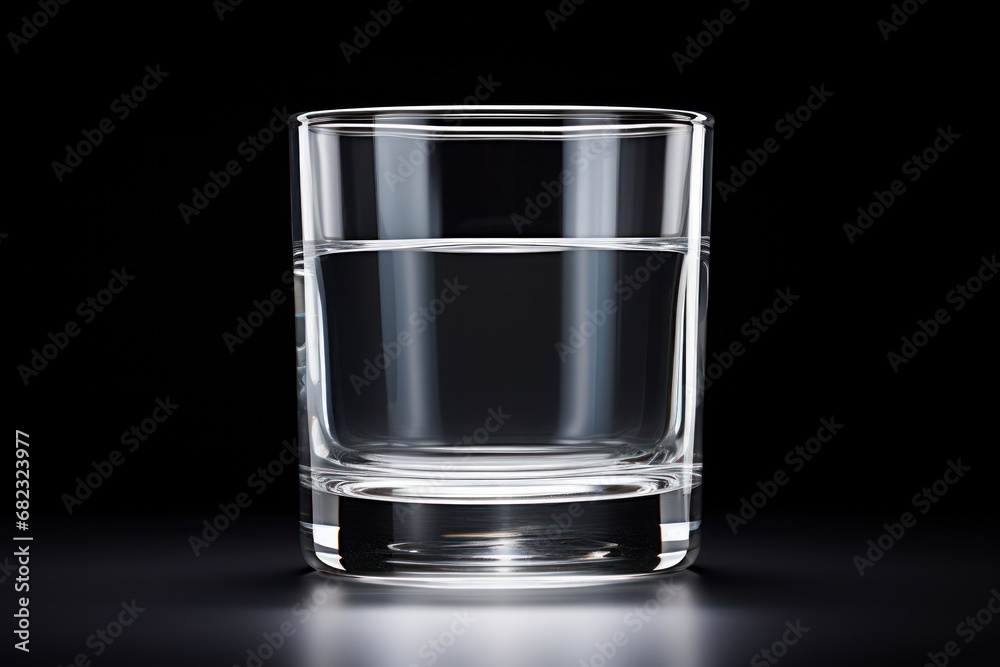 a glass of water sitting on top of a black table next to a glass of water on top of a black table with a reflection of the glass on the side of the glass. a glass of water sitting on top of a black table next to a glass of water on top of a black table with a reflection of the glass on the side of the glass.