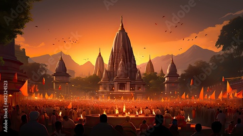   A vibrant and auspicious depiction of Maha Shivratri ,Diwali, Maha shivatri, Decoration for Puja
 photo