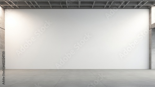 A large blank wall in a modern office space for product mockup  AI generated illustration © ArtStage