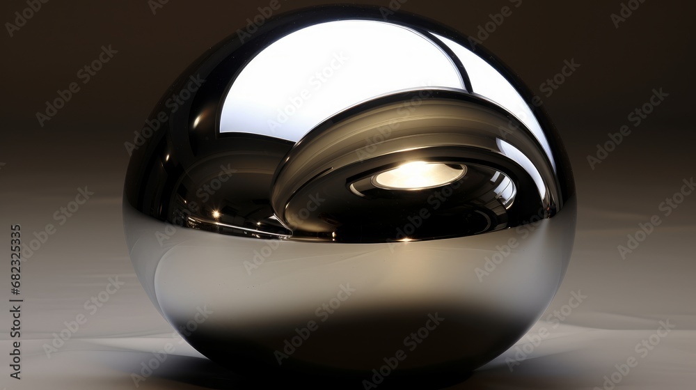 A metallic object with a clean smooth mirror-like surface  AI generated illustration