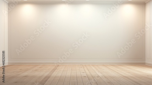 A minimalist empty room with a single spotlight AI generated illustration