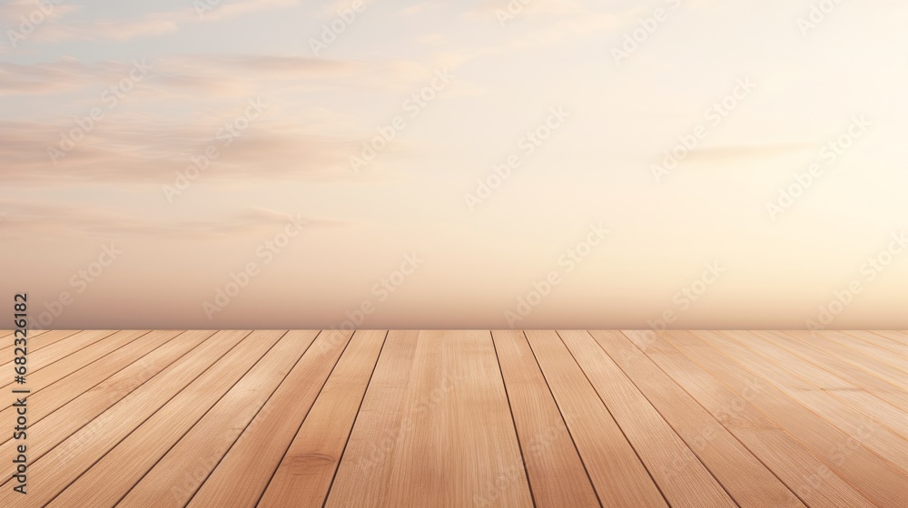 A minimalist wooden deck for product mockup AI generated illustration A minimalist wooden deck for product mockup AI generated illustration