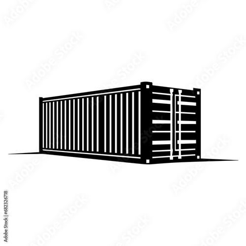 cargo containers , Shipping Container silhouette Vector illustration. 