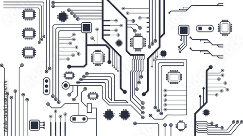 electronic circuit board Vector Circuit Board Illustration.Circuit technology background with