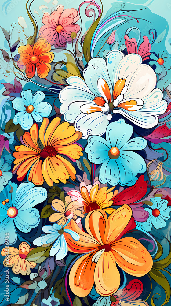 Fototapeta premium abstract flowers background