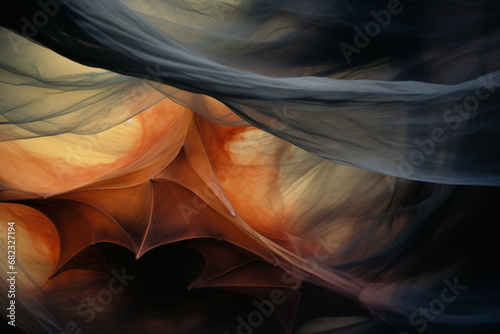 Abstract elegance inspired by the Seychelles Sheath-tailed Bat, symbolizing the need for bat conservation.