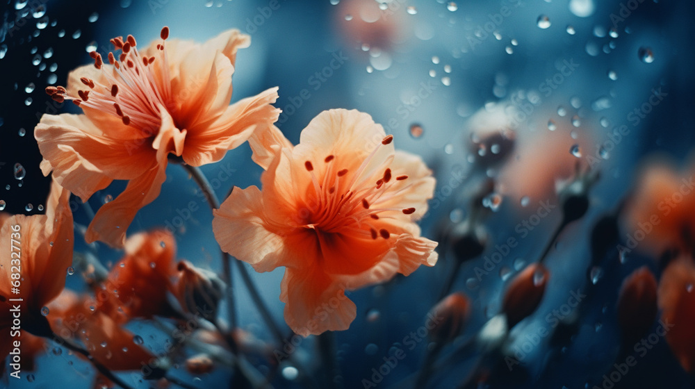 Fototapeta premium Abstract close-up of blooming flowers, emphasizing the elegance and beauty found in nature.