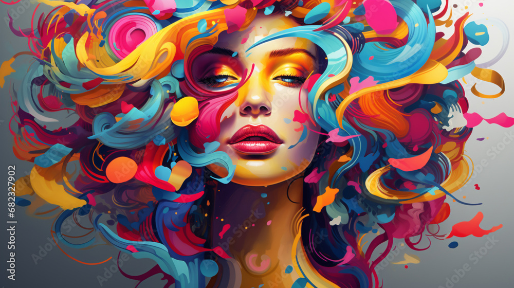 Vibrant and abstract illustrations expressing artistic freedom and creativity, suitable for contemporary art or design projects.