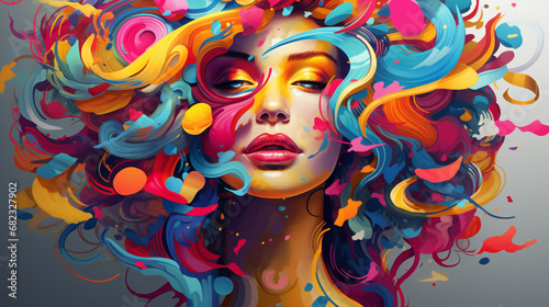 Vibrant and abstract illustrations expressing artistic freedom and creativity  suitable for contemporary art or design projects.
