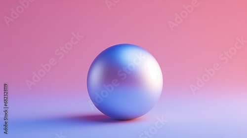 A plain spherical object floating against a gradient background AI generated illustration