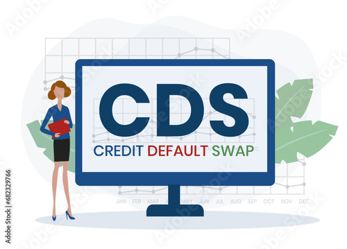 CDS - Credit Default Swap acronym. business concept background. vector illustration concept with keywords and icons. lettering illustration with icons for web banner, flyer