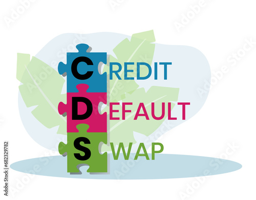 CDS - Credit Default Swap acronym. business concept background. vector illustration concept with keywords and icons. lettering illustration with icons for web banner, flyer