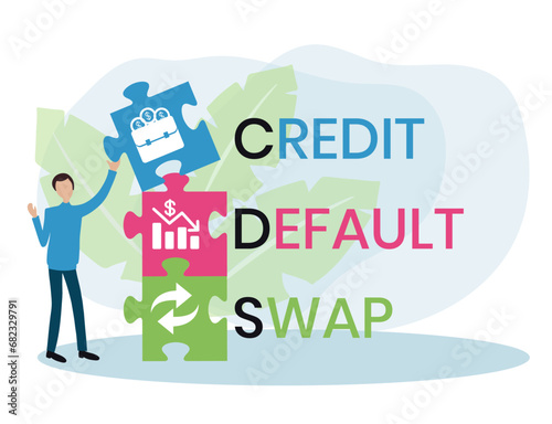 CDS - Credit Default Swap acronym. business concept background. vector illustration concept with keywords and icons. lettering illustration with icons for web banner, flyer