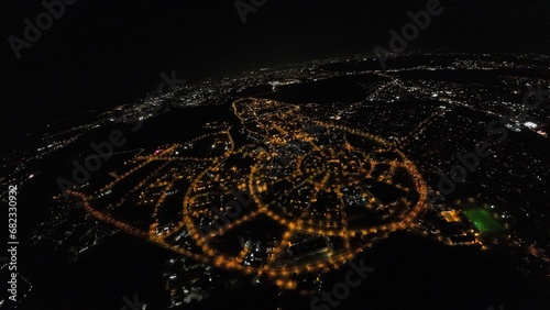 Night aerial view of Unicamp - Campinas - São Paulo - Brazil