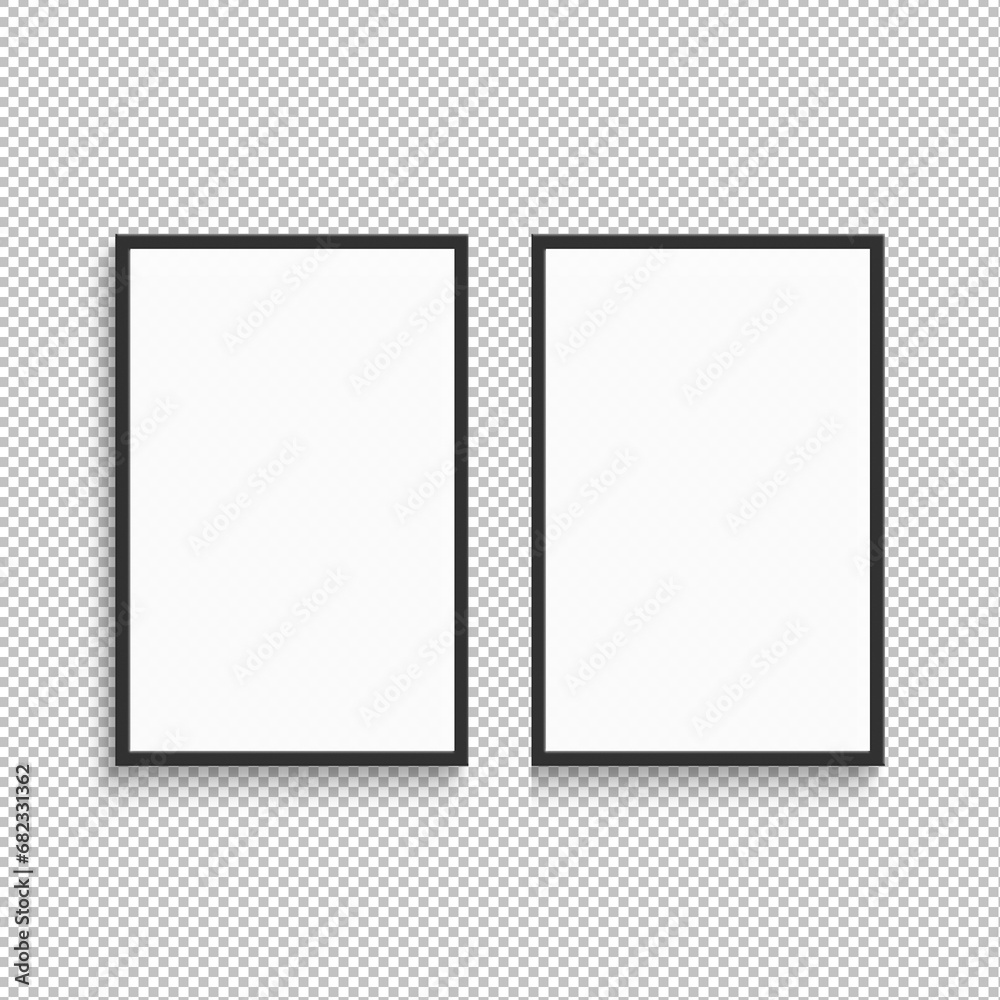 Two vertical frame mock up isolated on png background. Two vertical frame mock up isolated on png background.
