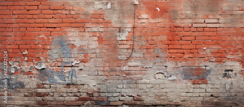 From a distance, the texture of the brick wall appeared rough, revealing the craftsmanship of its construction; the faded red paint added character, while sprinkles of graffiti added a rebellious