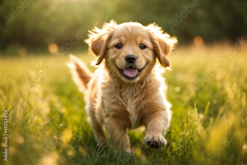 Golden Retriever Puppy on the grass