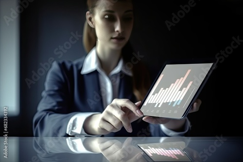 analytics business internet chartConcept using analysis financial presenting She hands tablet girl Image photo