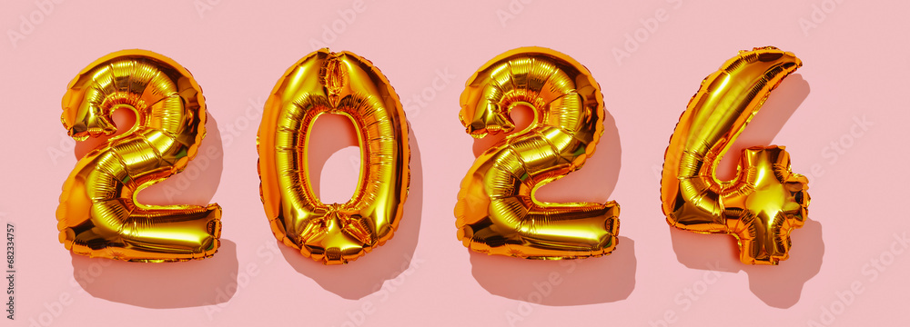 Naklejka premium 2024 number, as the new year, banner format