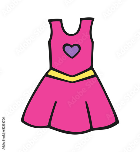 Color illustration of cute dress for girl