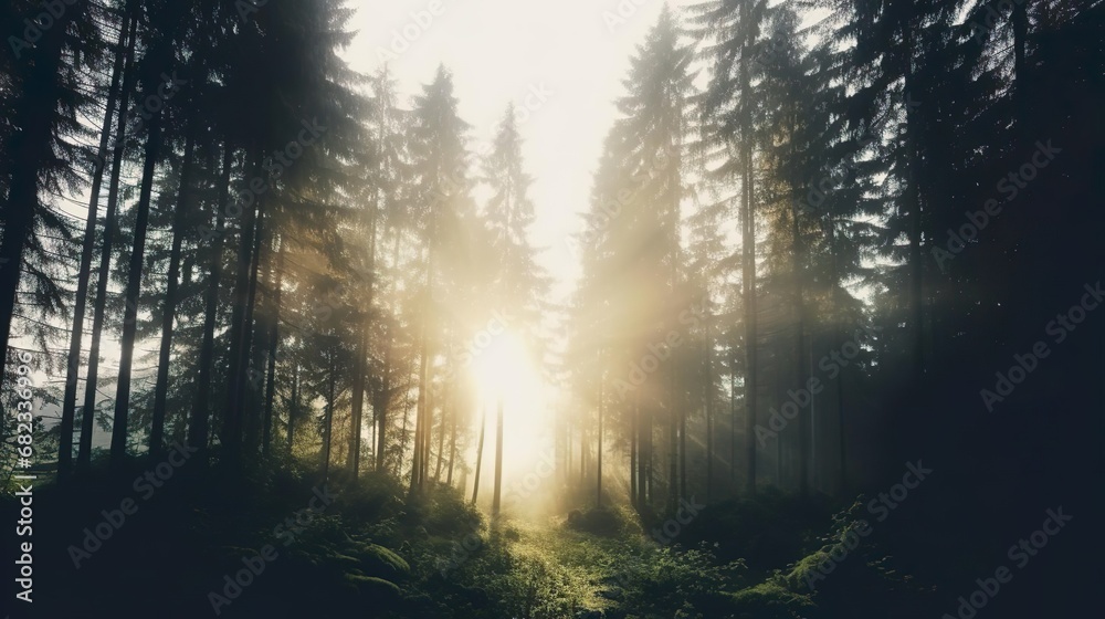 Fototapeta premium Forest view in the morning