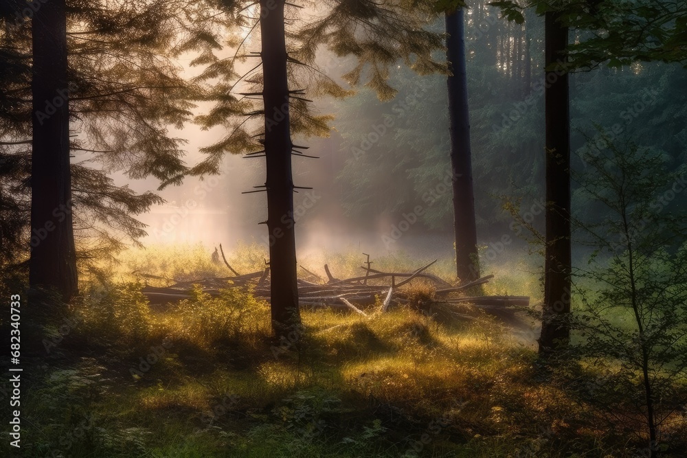 forest morning landscape Beautiful forest morning landscape Beautiful