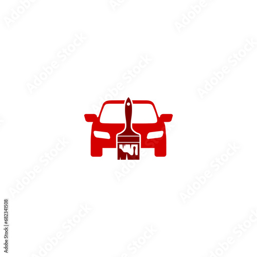 Car painting icon logo template isolated on white background