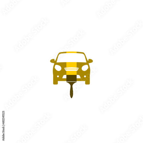 Car painting icon logo template isolated on white background