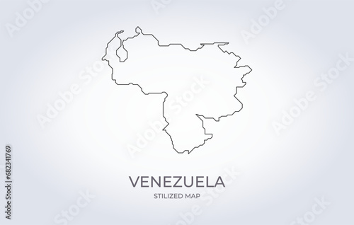 Map of Venezuela in a stylized minimalist style. Simple illustration of the country map.