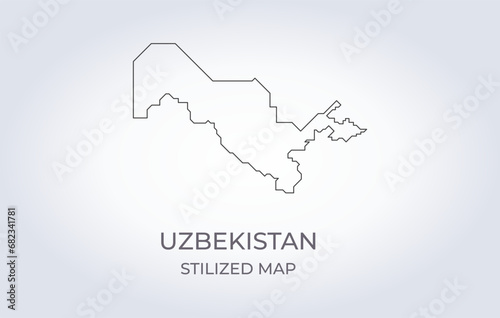 Map of Uzbekistan in a stylized minimalist style. Simple illustration of the country map.