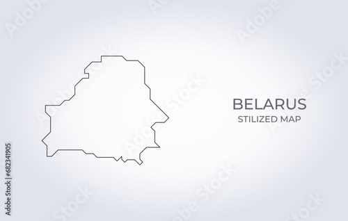 Map of Belarus in a stylized minimalist style. Simple illustration of the country map.