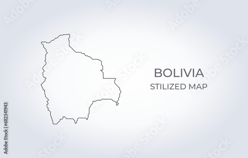 Map of Bolivia in a stylized minimalist style. Simple illustration of the country map.