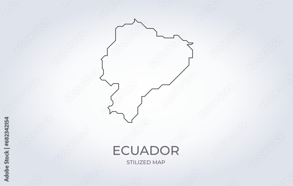 Map of Ecuador in a stylized minimalist style. Simple illustration of the country map.