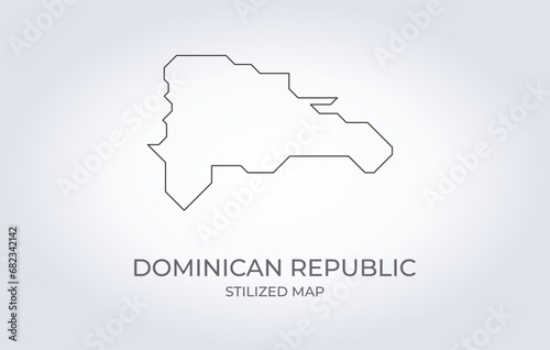 Map of Dominican Republic in a stylized minimalist style. Simple illustration of the country map.