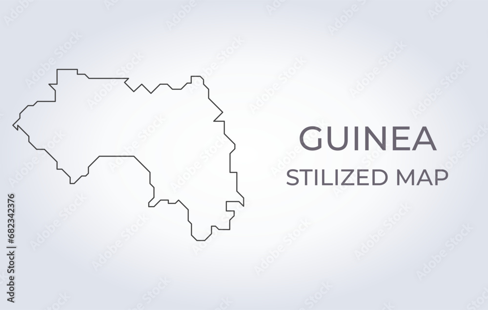 Map of Guinea in a stylized minimalist style. Simple illustration of the country map.