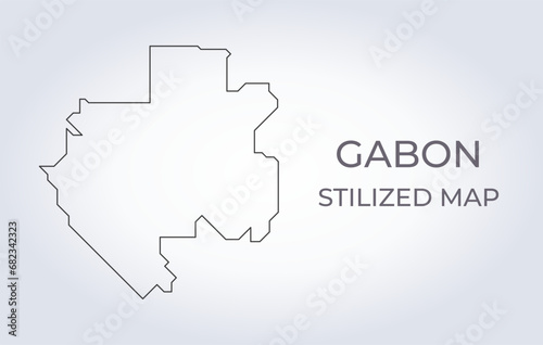Map of Gabon in a stylized minimalist style. Simple illustration of the country map.