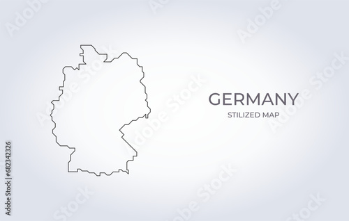 Map of Germany in a stylized minimalist style. Simple illustration of the country map.