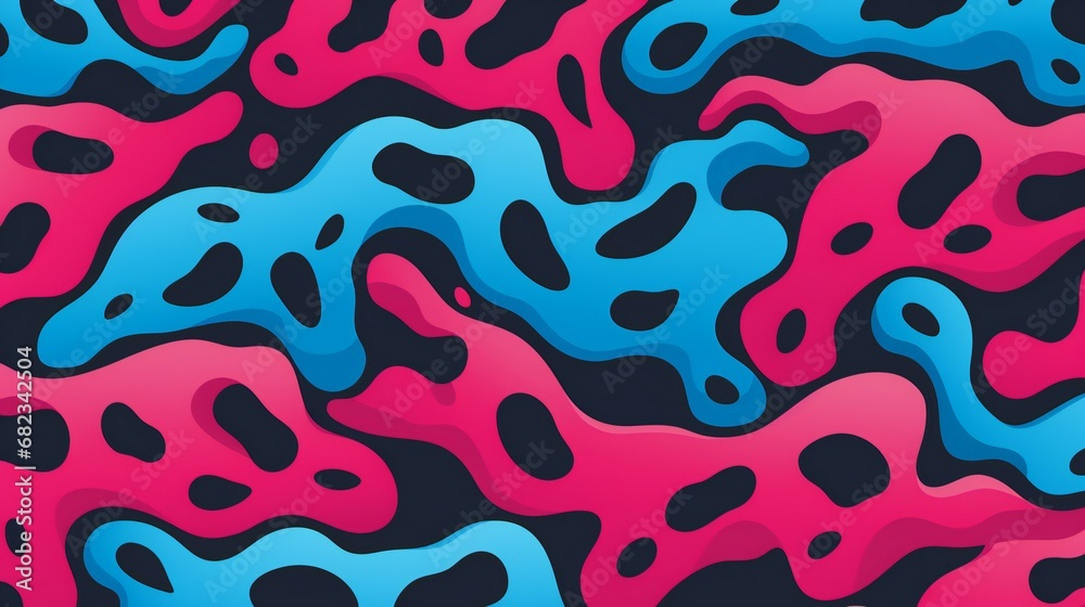 Colorful Abstract Wavy Patterns in Vibrant Pink, Blue, and Black Tones Colorful Abstract Wavy Patterns in Vibrant Pink, Blue, and Black Tones