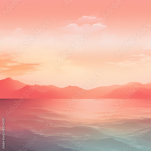 a soft gradient resembling a coral-colored sunset © Cao