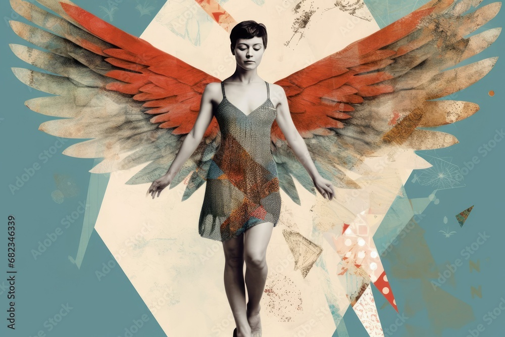 collage Art off takes wings woman confident self beautiful A collage Art off takes wings woman confident self beautiful A