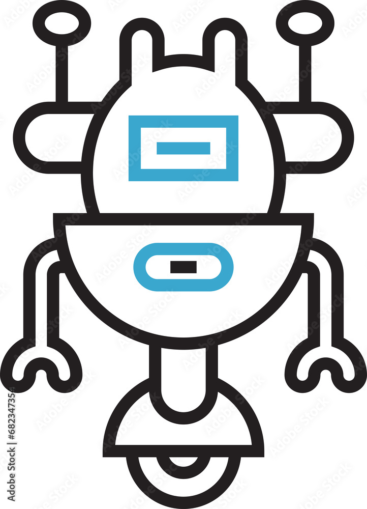 Obraz premium Cartoon Robot Icon