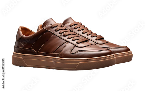 Lucio Sneaker brown isolated on a transparent background.