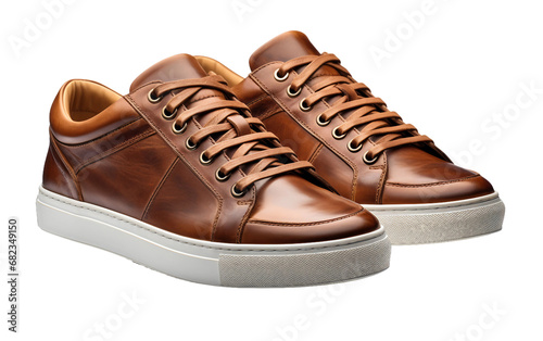 Mens Sneaker brown isolated on a transparent background.