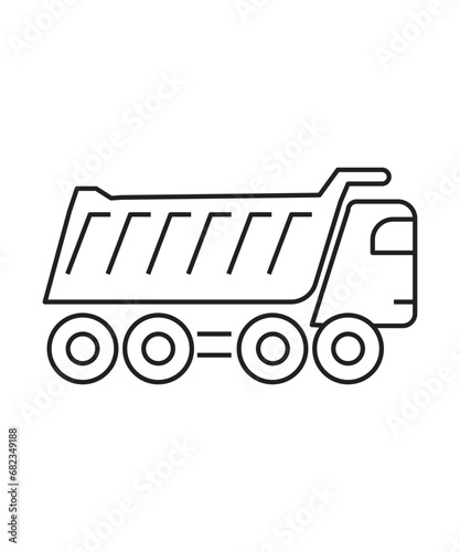 truck icon, vector best line icon.