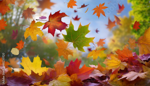 colorful fall foliage falling autumn maple leaves natural background