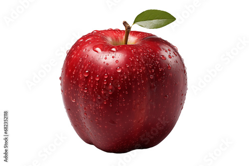 fresh red apple on transparent background, PNG file