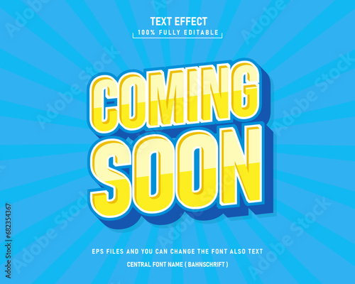 Coming soon editable text effect template