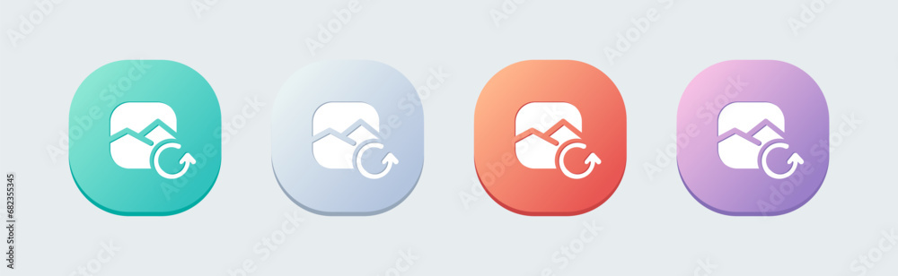 Image recovery solid icon in flat design style. Repair signs vector illustration.