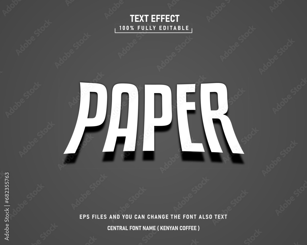 Shadow paper Editable text style effect